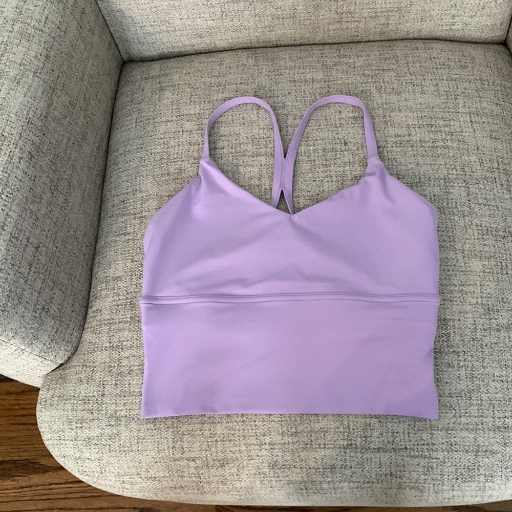 Lavender longline sports bra crop top